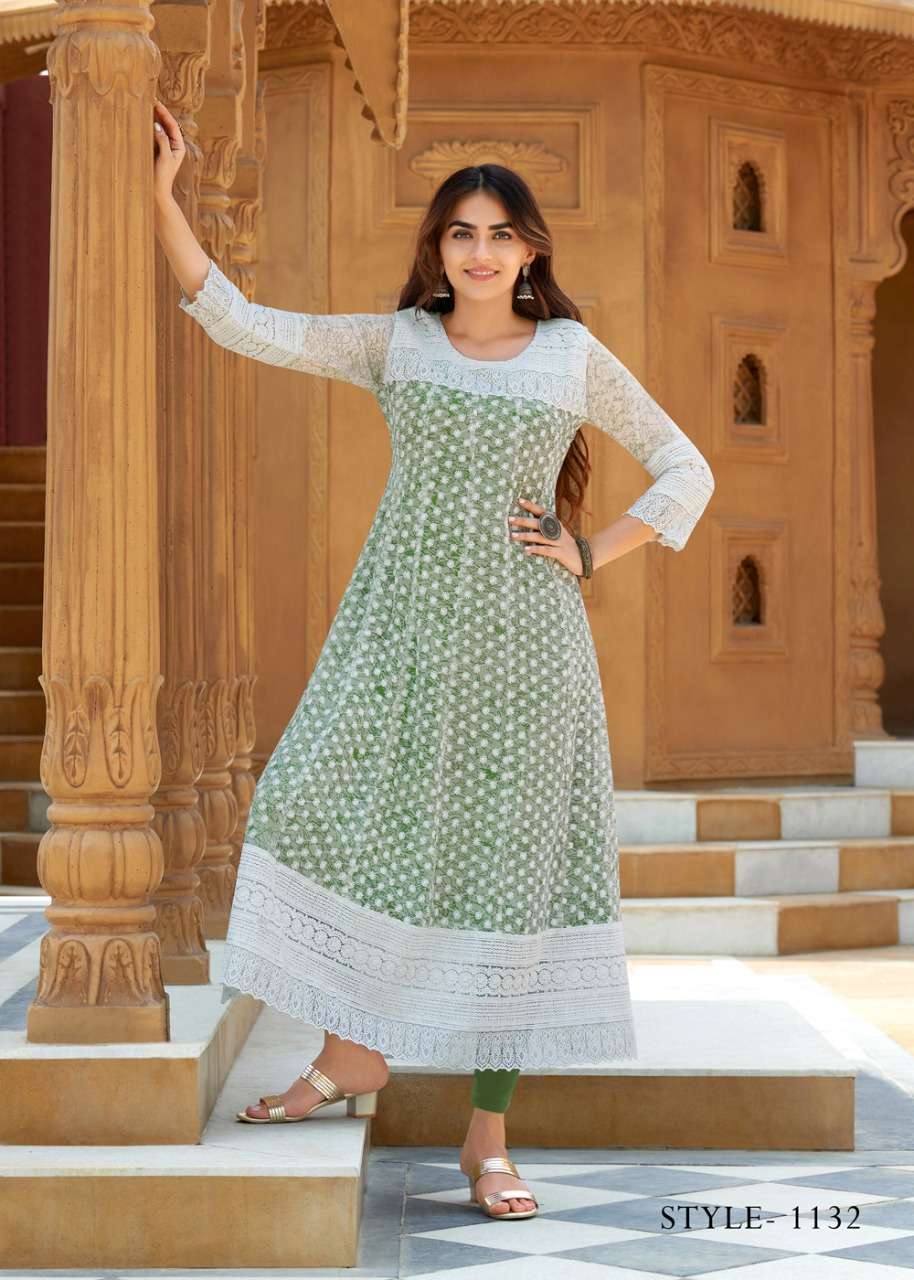S3forever-eliza-fabric-georgette- Heay -Carzy Print-front Work Anarkali-long-gown-kurti-1132-P